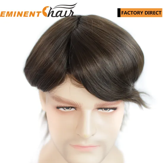 Stock Remy Human Hair Fine Mono Men Hairpieces