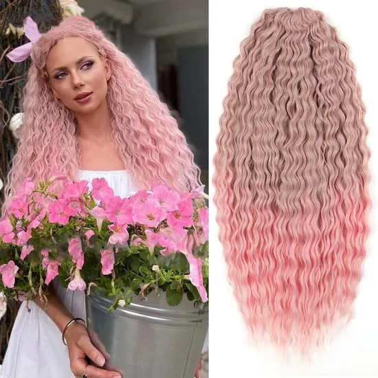 Ariel Curl Water Wave Twist Crochet Hair Blonde Synthetic Braiding Hair Extension