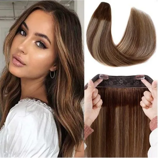 Deluxe Premium Human Hair Flip Virgin Full Cuticle Aligned Thickness No Mix Blonde Remy Flip Flip in Hair Extensions All Types