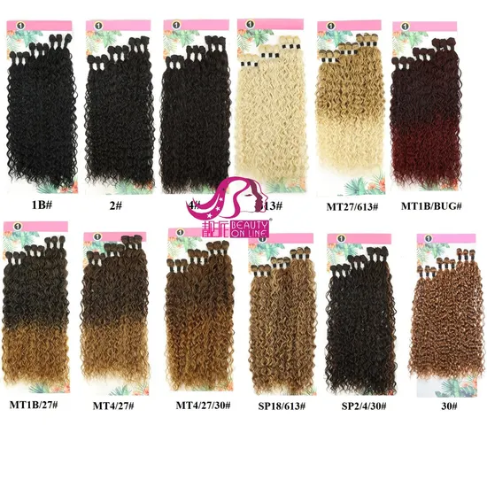 High Quality Fashion Colors Curly Synthetic Hair Weft Bundles