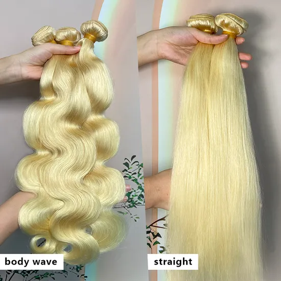 Top Grade Virgin Body Wave Remy Hair Color 613 Blonde Human Hair Weave