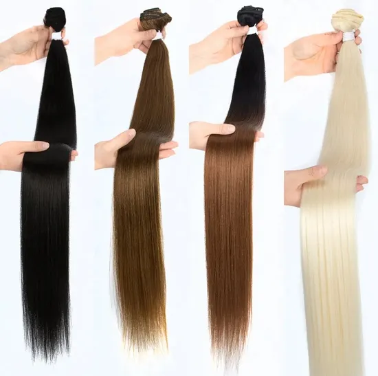 For Women Sleek Wholesale Vendor Straight Blond Ombre Synthetic Hair Extension