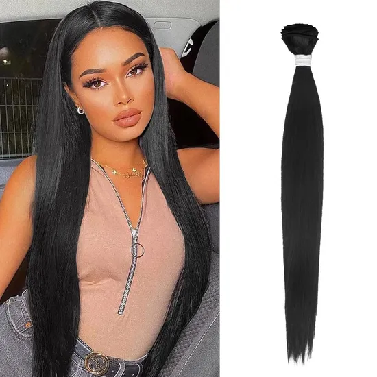 Synthetic Hair Bundles Weave Bundles High Temperature Fiber Real Hair Effect and Natural Glossy Hair Bundle