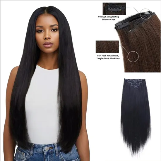 Wholesale Double Drawn 100% Human Remy Hair Clip in Hair Extension