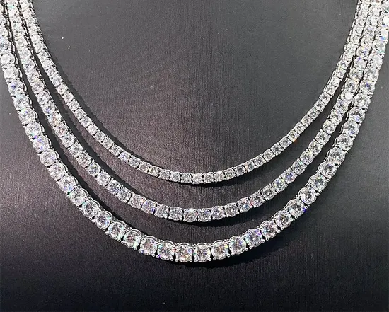 Fashion 925 Sterling Silver Tennis Bracelet with Moissantie for Lady or Gentleman