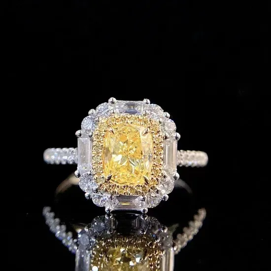 18K Lab Diamonds Ring and Yellow Diamond Dual Purpose Ring and Pendant