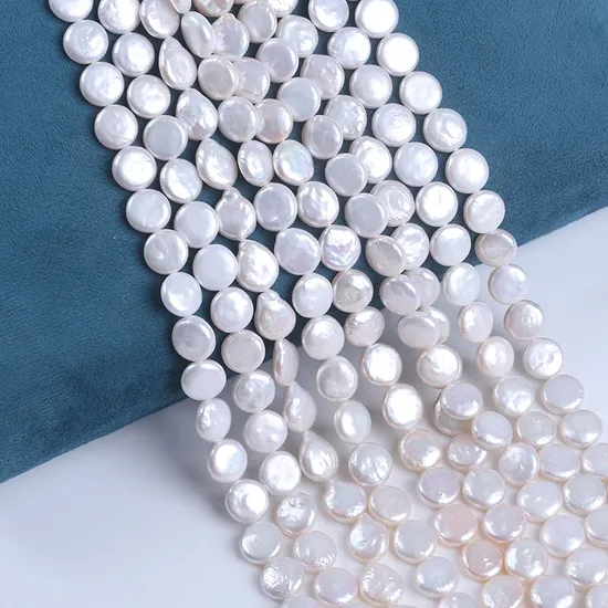 Good Quality 9-10mm Coin Pearl Freshwater Pearl Strand Irregular Shape Natural Pearls for Jewelry Making