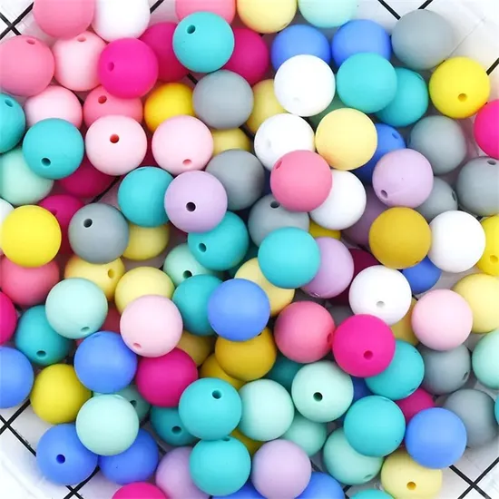 Loose Beads for DIY Jewelry Accessories Silicone Round Bead