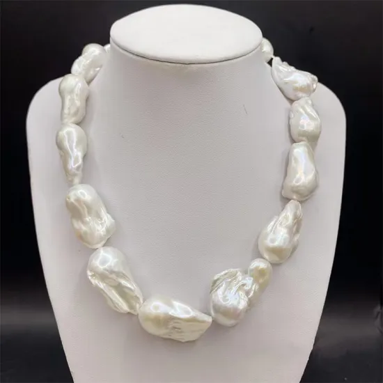 Wholesale High Quality Baroque Pearls Necklace Freshwater Pearls Strand Large Size Baroque Pearls String