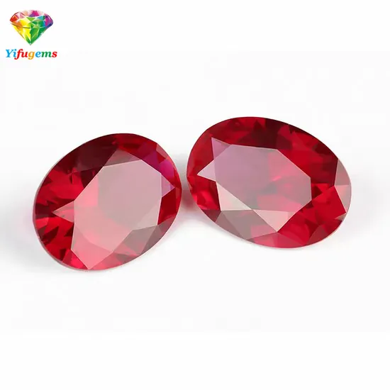 Hot Sale Synthetic Corundum Oval Cut 10X12mm #5 Synthetic Ruby for Jewelry