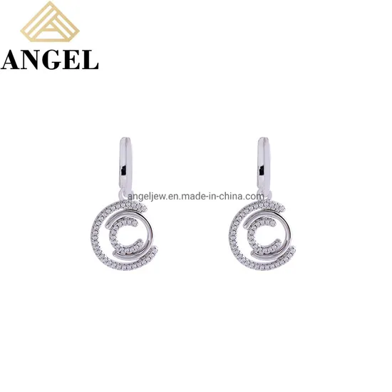 New Arrival Elegant Design S925 Sterling Silver Fine Earrings with Zirconia for Female