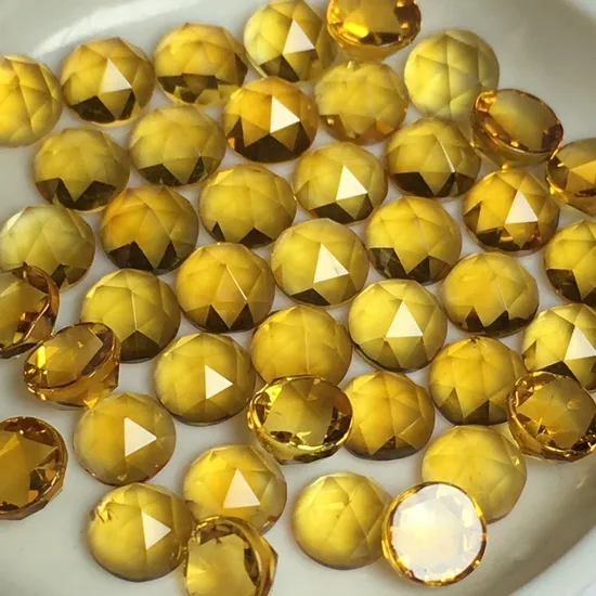 Factory Wholesale Natural Dark Citrine Round Flat Rose Cut 3mm 4mm for Jewelry Making
