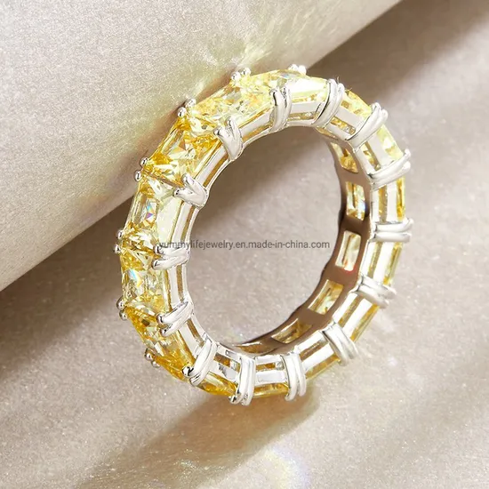 Fashion Ring 925 Sterling Silver Ring Cubic Zirconia Tennis Ring