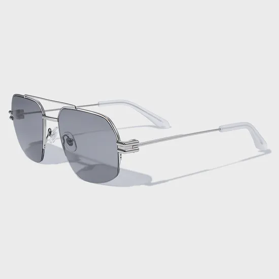 Yeetian Brand Premium Private Label Sunglass Silver Metal Half-Frame Sunglasses for Men