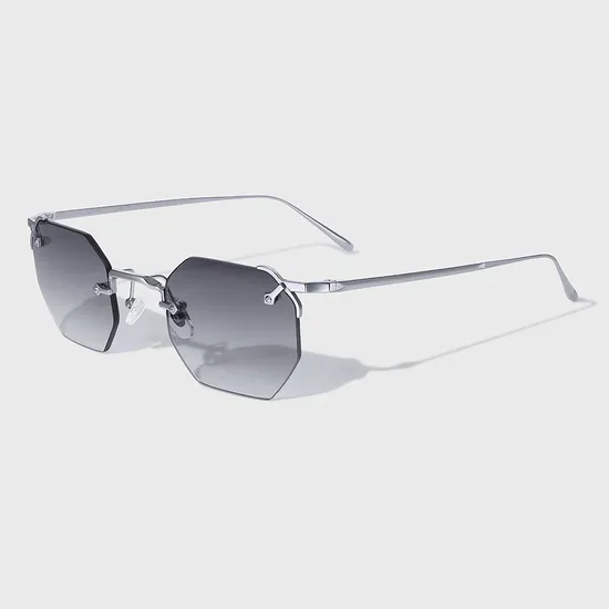 Yeetian Fashion Polygon Frameless Eyewear Replica UV400 Rimless Metal Titanium Sunglasses