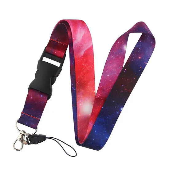 Starry Sky Neck Lanyards Detachable Key ID Badge Holder Lanyards with Release Buckle for Mobile Phone