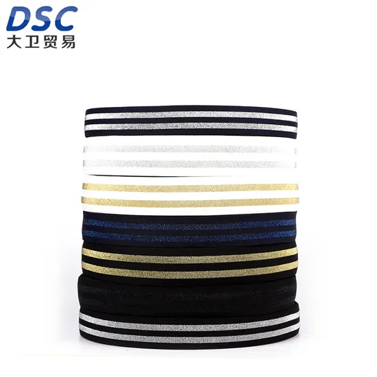 4/5cm Striped Gold Silver Elastic Belt Elastic Band Skirt Waistband Sports Webbing