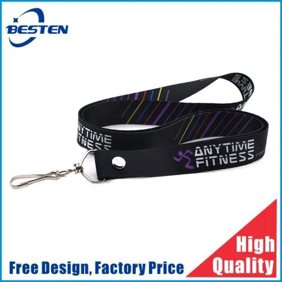 Custom Branding Name Badge Holder Transfer Lanyard Safety Release Clip Sublimation Blank Lanyard for Keys