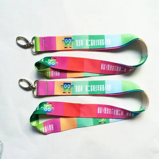 Printed Colorful Thermal Card Transfer Printing Neck Nylon Lanyard for Promotion