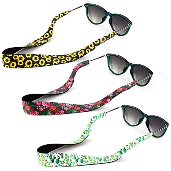 Customized Neoprene Floating Glasses Lanyard Kids Safety Flat Sports Sunglass Holder Straps