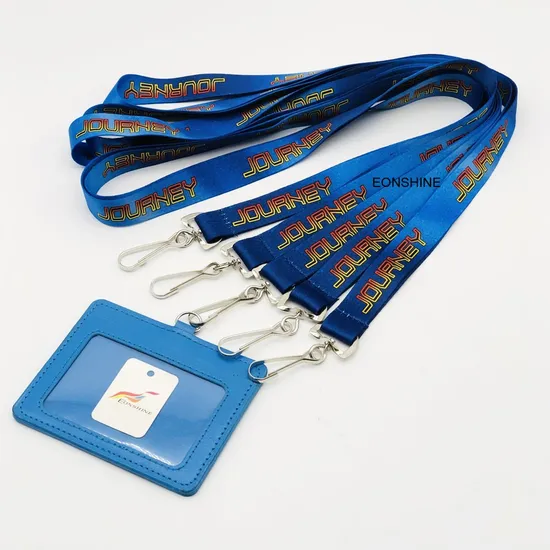 Free Design Customized Printing Logo Neck Strap Badge Holder with Lanyard