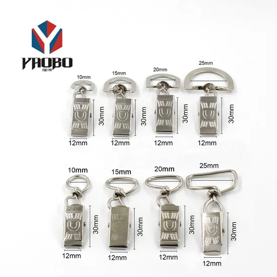 Metal Office Name Badge Spring ID Clips Hook Lanyard Clips