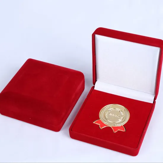Factory Custom Plastic Velvet Presentation Box Manufacturer Customized Gift Display Box for Packing Lapel Pins Badges Medals Coins Cufflinks Jewelry Souvenirs
