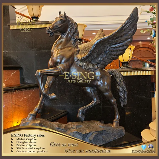 Garden Decoration Brass Horse Statue Famous Bronze Pegasus Sculpture