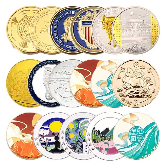 High Quality Custom Made 3D Zinc Alloy Brass Coin Metal Engraved Gold Silver Metal Souvenir Coins Challenge Coins