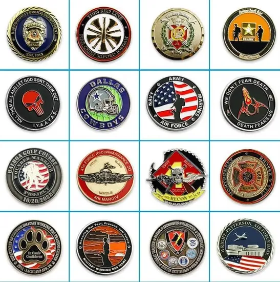 Wholesale Custom Metal Craft 3D Logo Epoxy Gold Coins Antique Souvenir Challenge Coins
