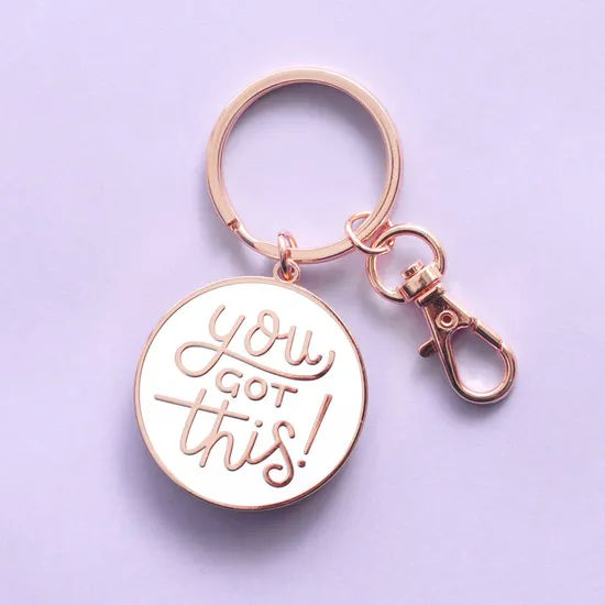 Metal Craft Manufacturer Keychains Custom Unique Shape Enamel Keyring Motivational Keychain