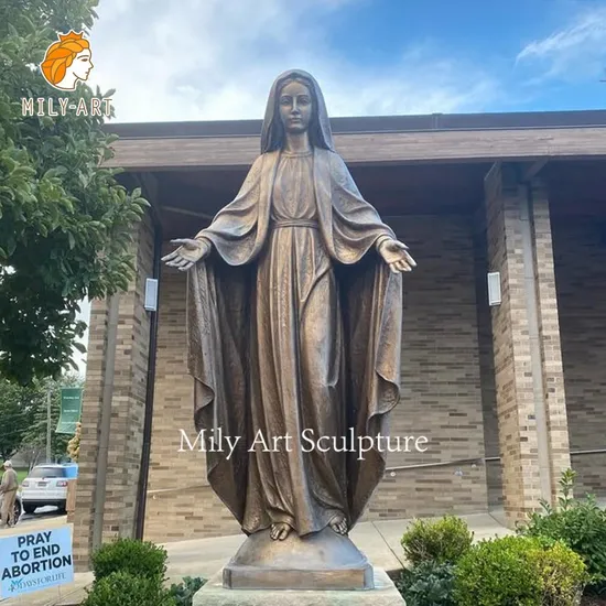 Church Life Size Large Vierge Marie Sculpture Bronze Virgin Mary Statue