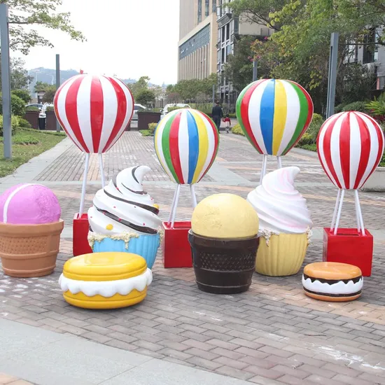 New Design Resin Macaroon Donuts Props Fiberglass Candy Lollipop Sculpture