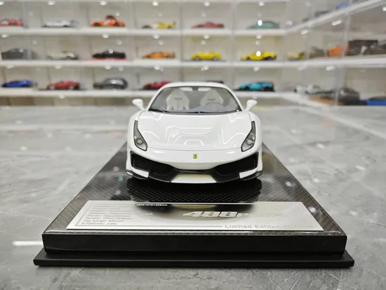 Dm 1/18 Ferrari 488pista Spider Resin Full Open White Car Model