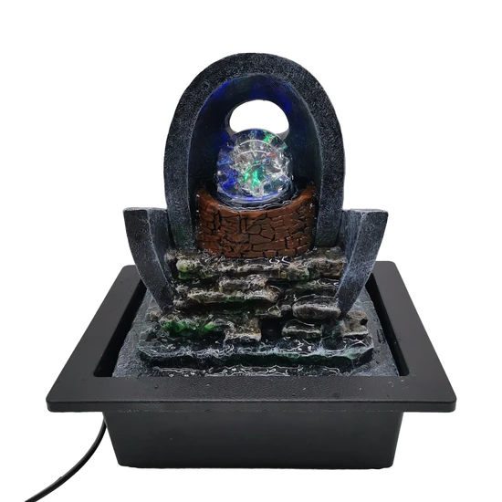 Polyresin Tabletop Fountain with LED Lights