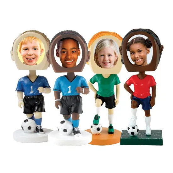 Polyresin Custom Sports Soccer Photo Bobble Head Action Figures