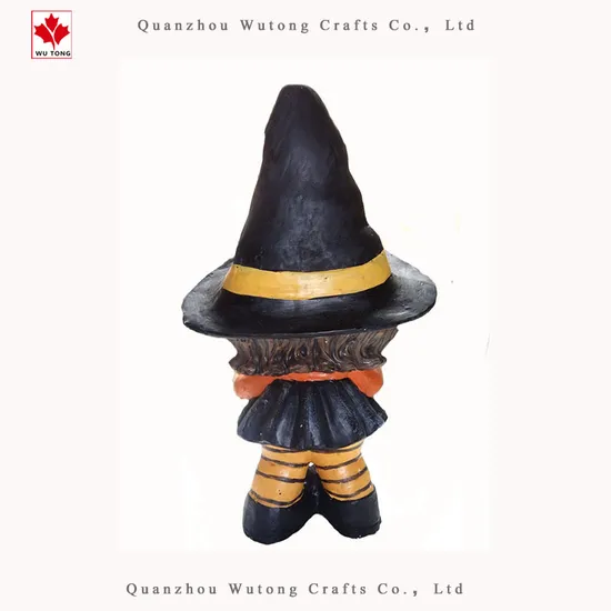 Witch with Pumpkin Pot Halloween Decoration Resin Craft