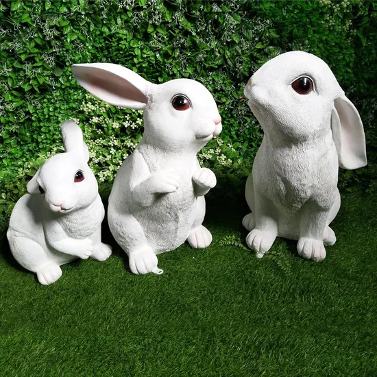 LED Resin Fiberglass Lighted Rabbit Bunny for Theme Park Outdoor Decoration
