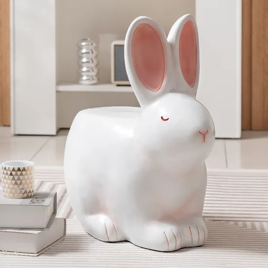 Simple Cartoon Rabbit Shoe Changing Stool, Cute Animal Stool for Home Use, Decorative Ornaments, Internet Famous Children′s Low Stool