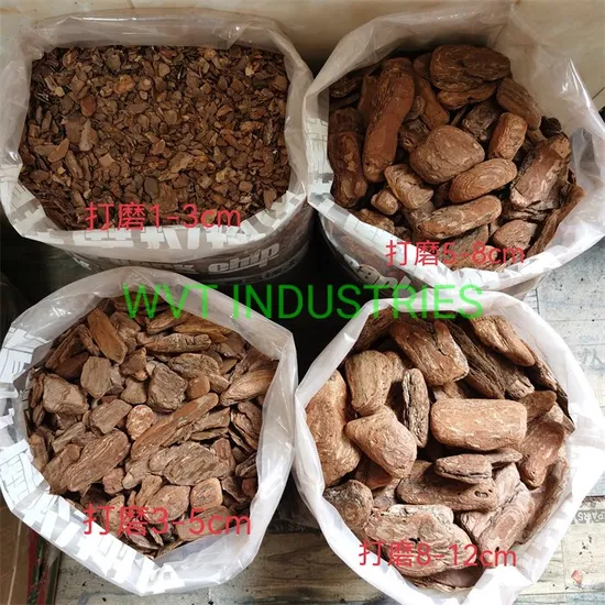 1-3cm, 3-5cm, 5-8cm, 8-15cm Natural Pine Bark Wooden Chip Mulch for Plant Ground Cover