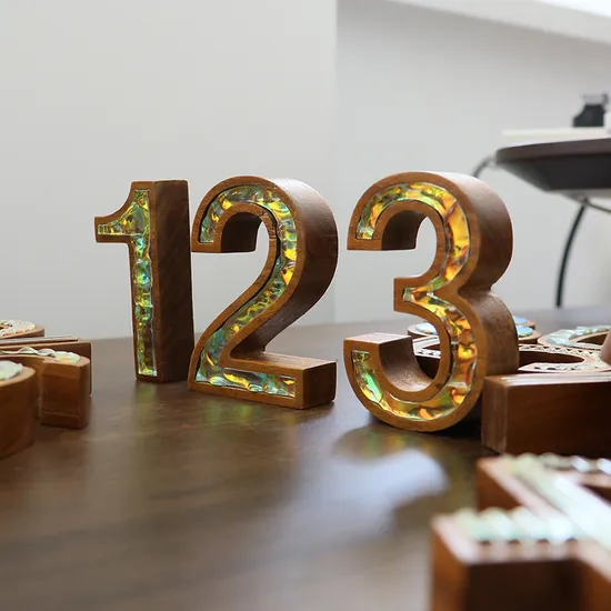 Cheapest Price Ezd Black Walnut Wood Painted Natural Color Number Letter Sign