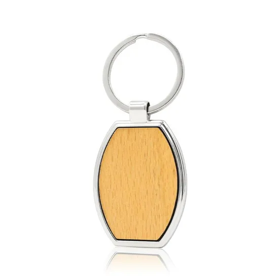 Manufacturer Sublimation Wood Keychain Keyring Porte Cles Logo Engraved Wooden Key Chain Custom Logo Blanks Wooden Keychain