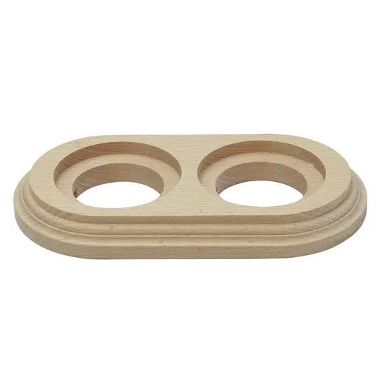 Natural Color Two Gang Wooden Frame for Surface Mounted Wall Switches and Sockets