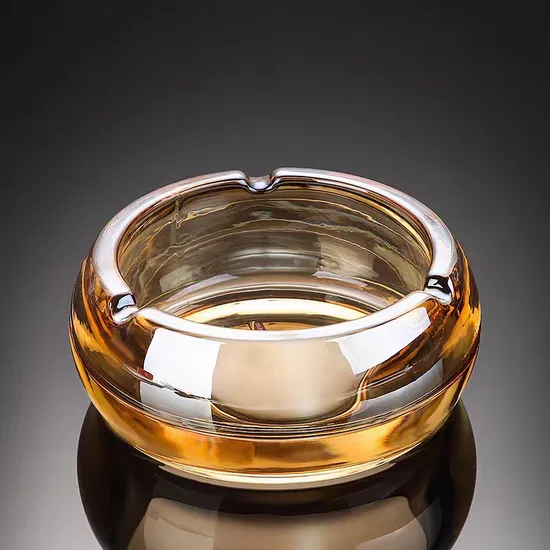 Gold Color Glass Ashtray Decorative Ashtray Glass Spray Color Glassware Set Gold Decorative Glass Ashtray Table Ashtrays Set Tableware Glass Ashtray with Color