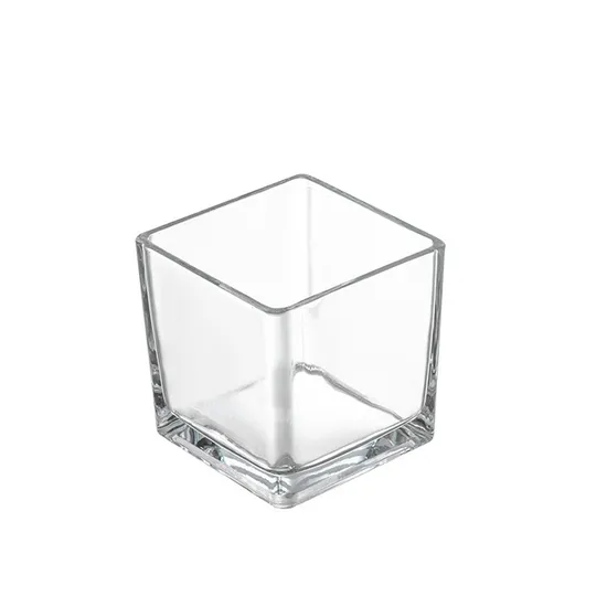 80g 120g 160g Square Shaped Candle Glass Jar Aroma Diffuser Bottle