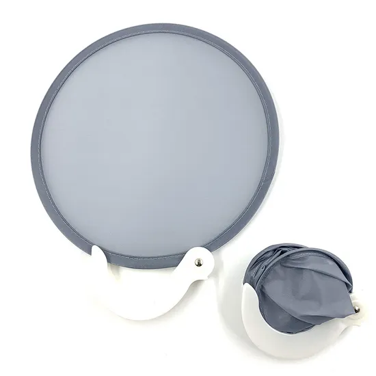 Plus Logo Advertising Is Made of Colorful Circular Polyester Cloth Folding Nylon Fan