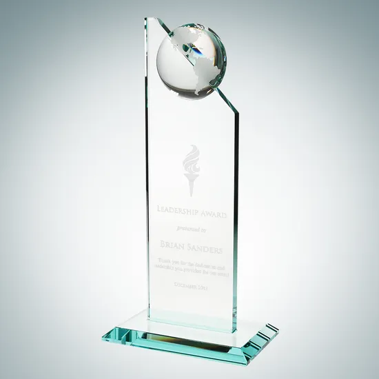 Jade Globe Tower Glass Trophy