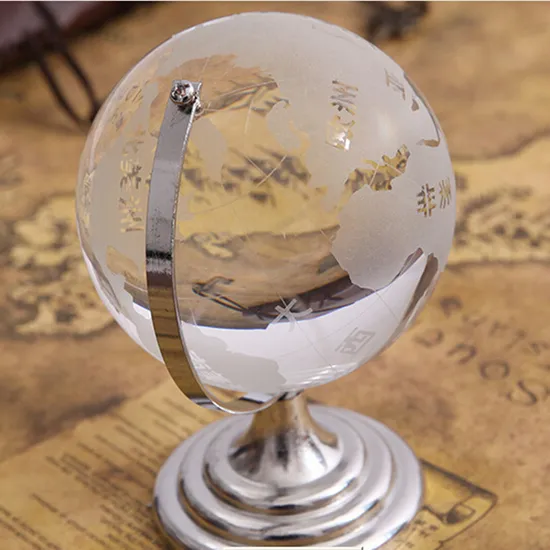 D80mm Crystal Glass Globe Ball Craft for Business Gift