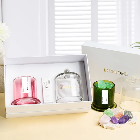 Customized Advanced Gift Box Glass Jar Fragrance Aromatherapy Essential Oil Crystal Stone Diffuser