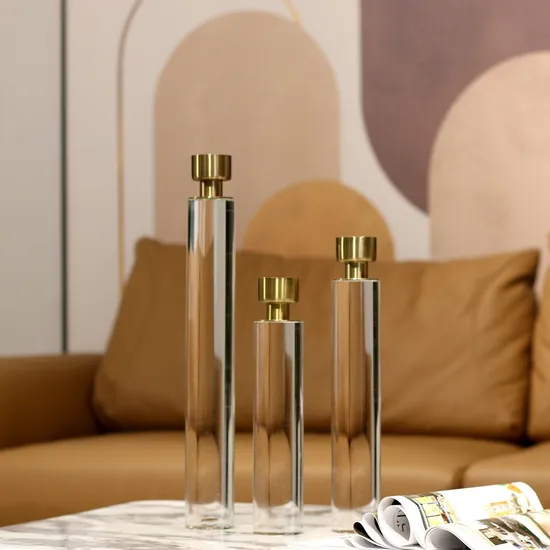 Wedding Table Decoration Crystal Candlestick Hotel Glass Pillar Candlestick Home Decoration